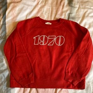 Sezane red 1970 raglan sweatshirt
